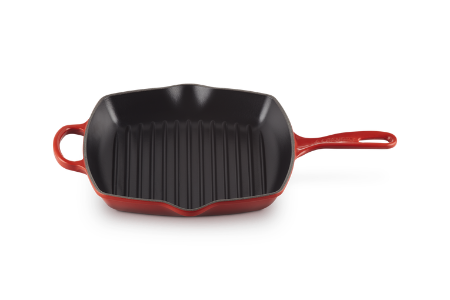 Le Creuset Quadratische Grillpfanne aus Gusseisen, 26 cm, verschiedene Farben