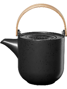 ASA Teekanne mit Holzgriff, kuro, 1 Liter, schwarz