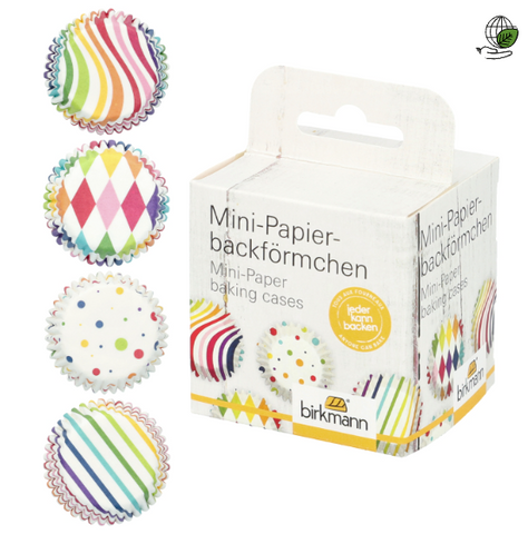 Mini-Papierbackförmchen, Regenbogen, Ø 4,5 cm, 100 Stück
