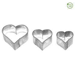 Ausstechform 'Herz, 3er-Set', 3, 3,5, 4,5 cm, Edelstahl - Kochtail