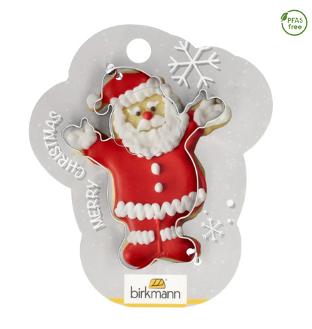 Ausstechform 'Santa Claus', 8,5 cm, Edelstahl, auf Geschenkkarte