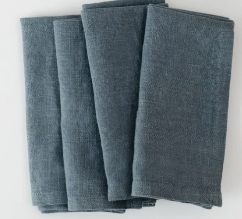 Linen Tales Leinen-Servietten, Zero Waste, 4er-Set, verschiedene Farben und Designs