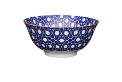 KitchenCraft Bowl Blue Floral Geometric Print - Kochtail