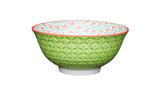 KitchenCraft Bowl Bright Green Geometric Print - Kochtail