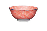 KitchenCraft Bowl Red Floral and Blue Edge