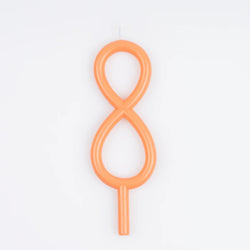 Meri Meri Zahlenkerze Slim, Nr. 8, apricot