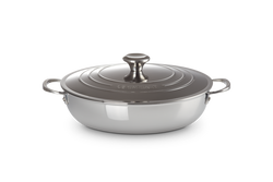Le Creuset Profipfanne mit Deckel, 3-Ply Plus, Edelstahl, Ø30cm