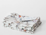 Linen Tales Leinen-Servietten, Zero Waste, 4er-Set, verschiedene Farben und Designs