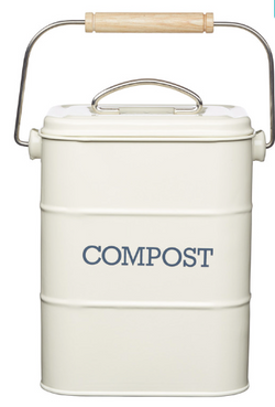 Komposteimer 3,2L mit Geruchsfilter, creme - Kochtail