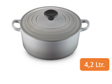 Le Creuset Bräter, 24 cm,  rund, perlgrau - Kochtail