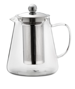 Teekanne aus Borosilikatglas mit Teefilter 1,2 L - Kochtail